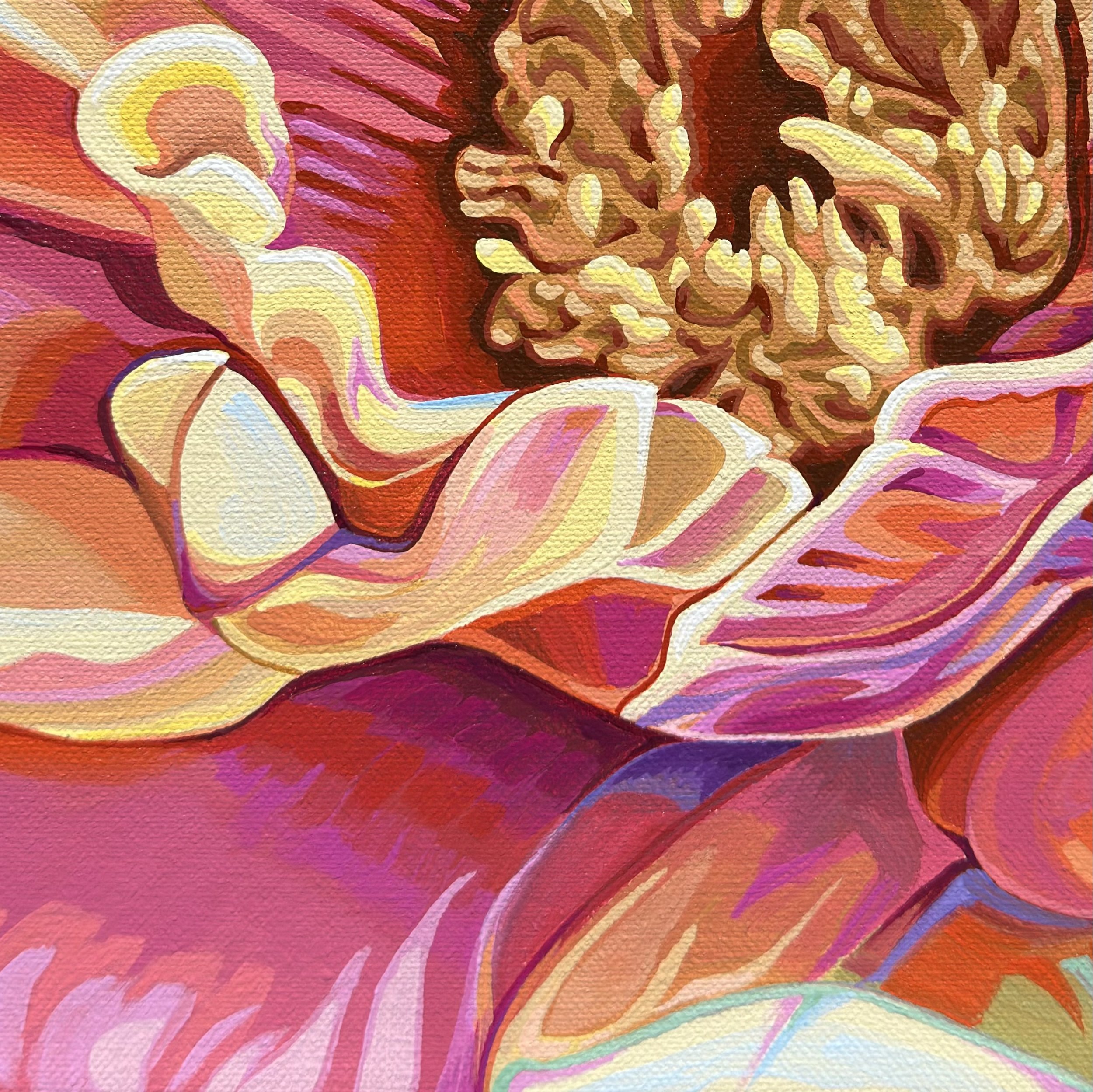 Colourful Floral Acrylic Painting by Vanya Ryan - Within Floral